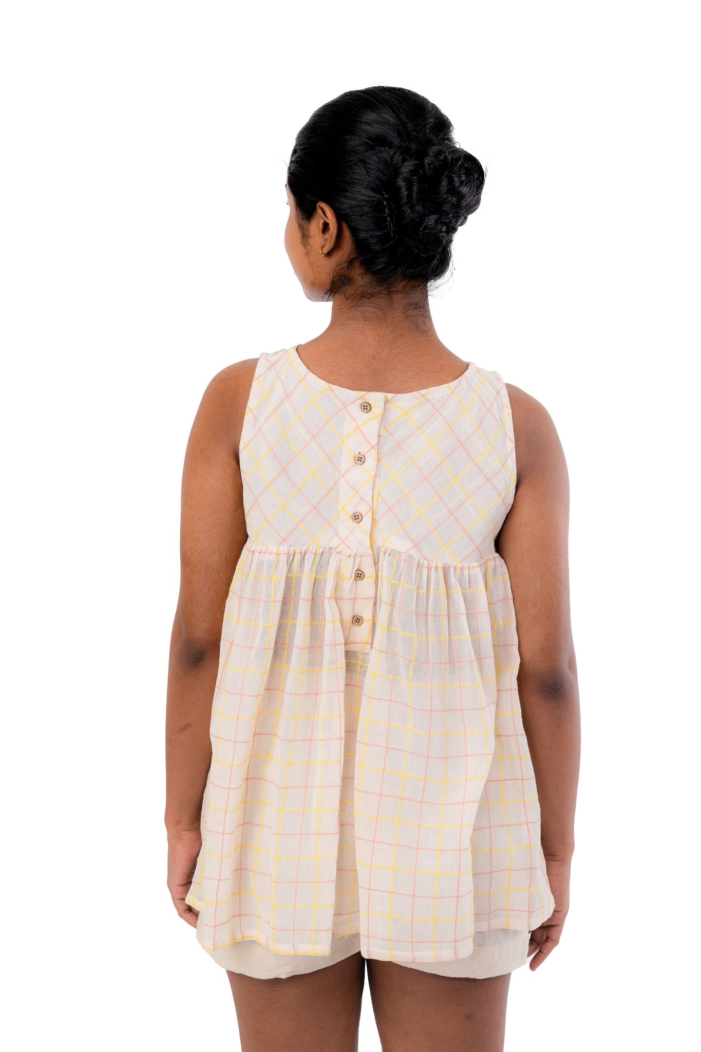 Handloom Cotton Crepe Checks Tunic