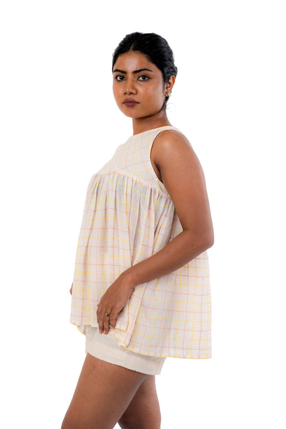 Handloom Cotton Crepe Checks Tunic