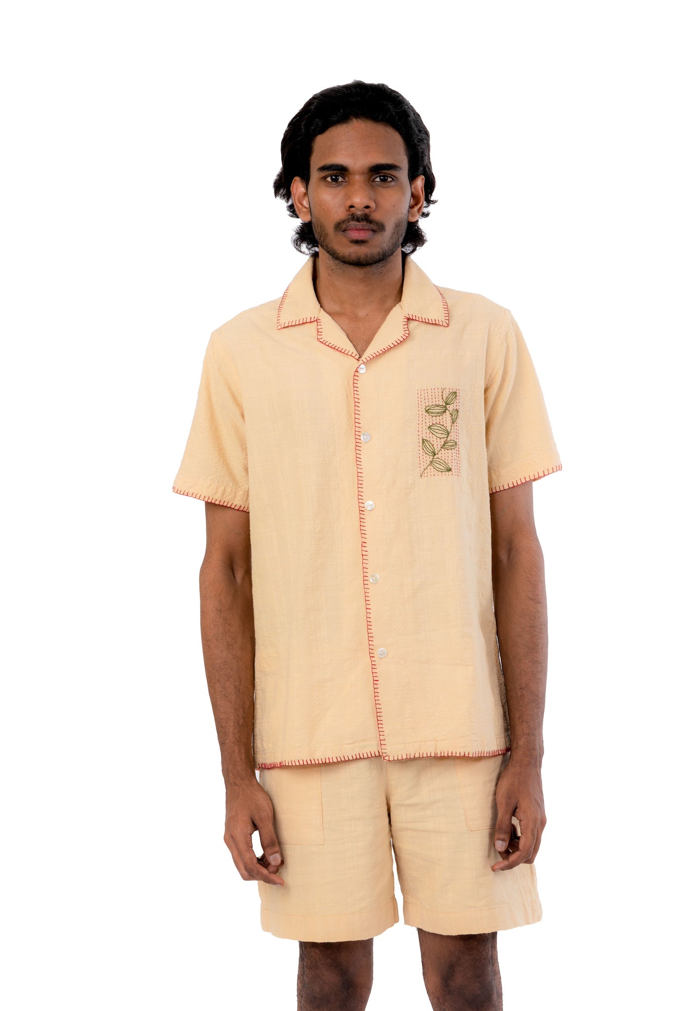 Hand Embroidered Handloom Pastel Shade Shirt