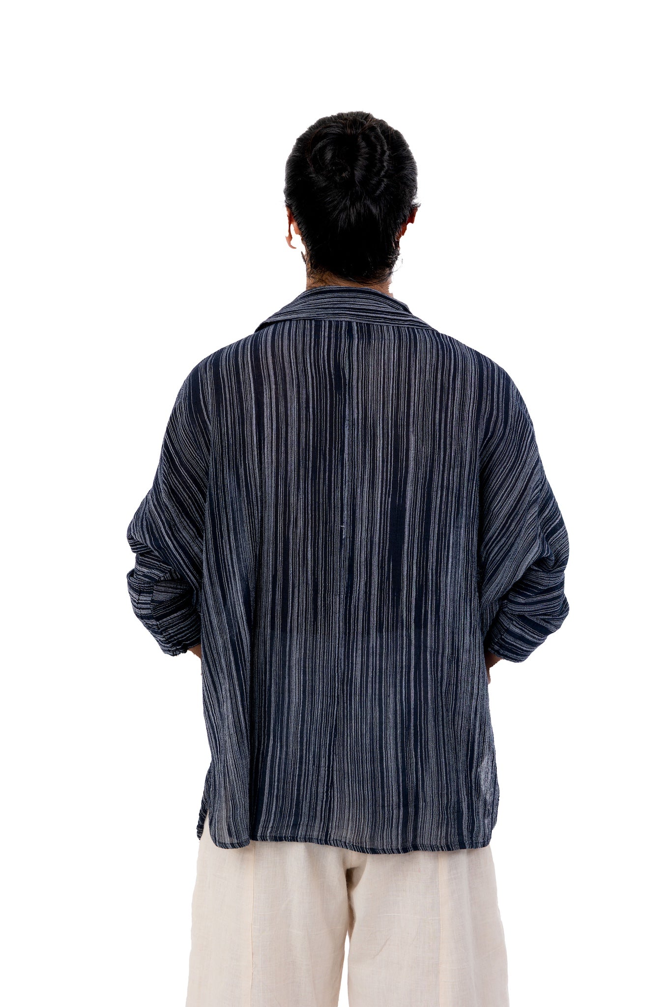 Kimono Style Black Handloom Shirt