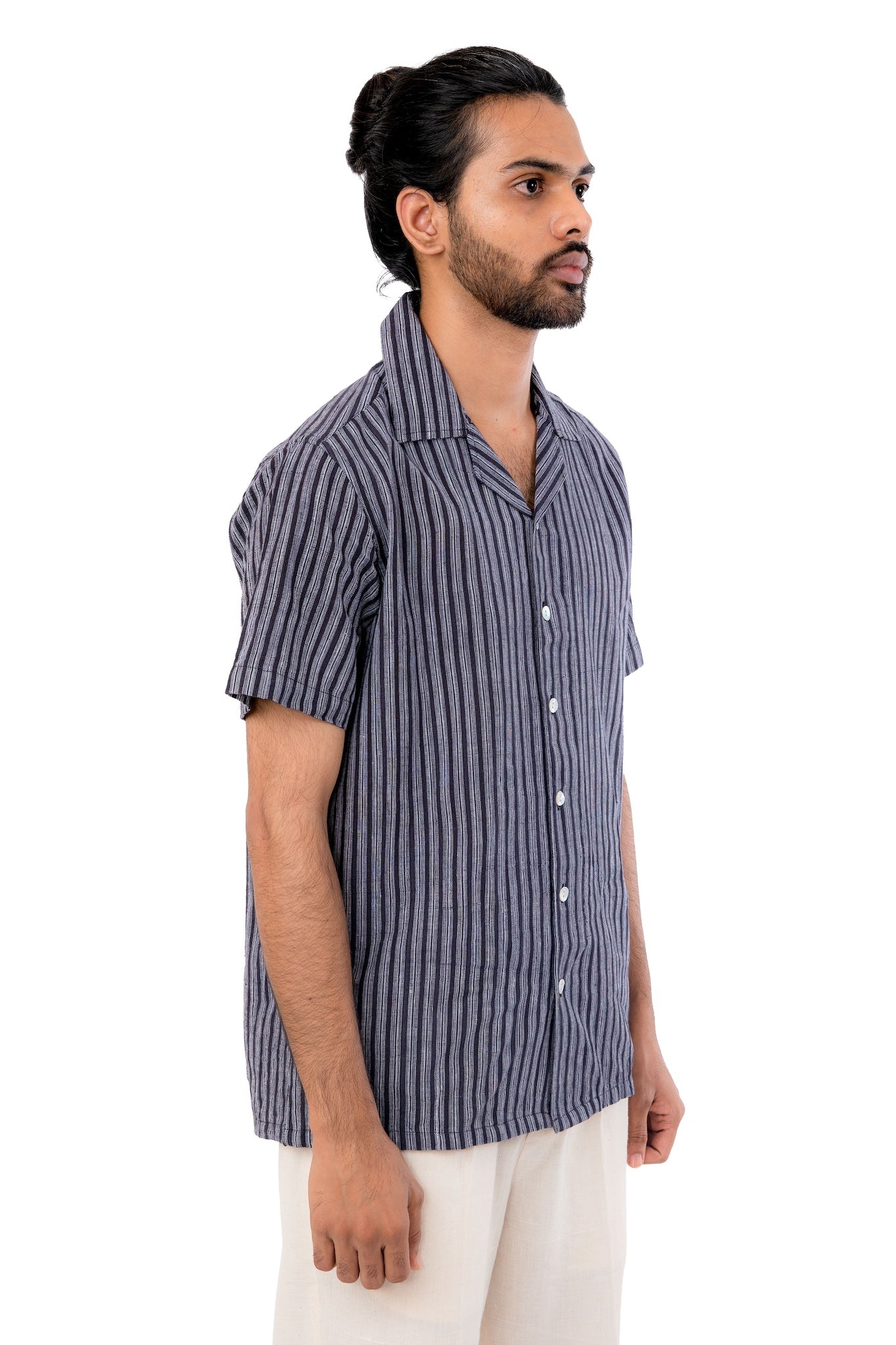 Black Strips Multi lines Handloom Shirt