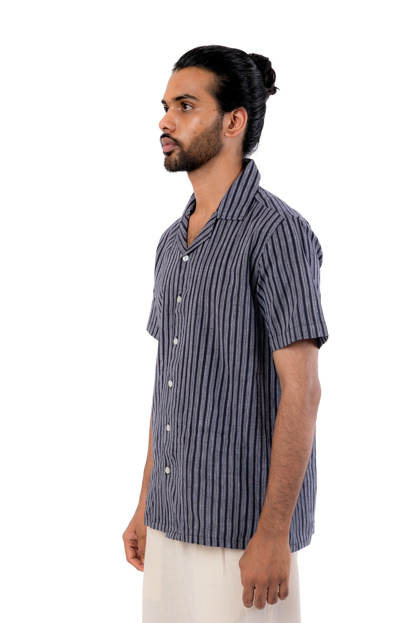 Black Strips Multi lines Handloom Shirt