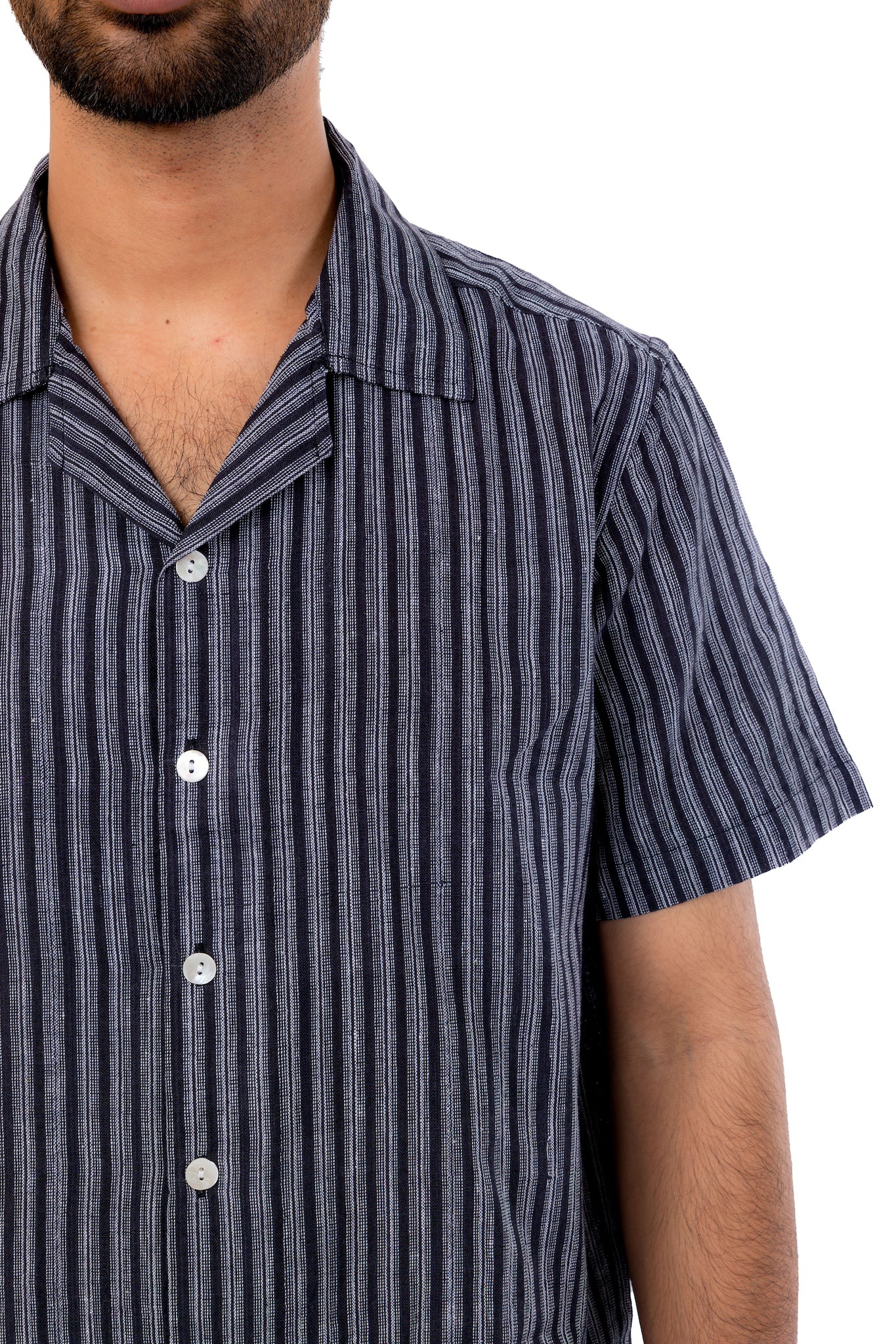 Black Strips Multi lines Handloom Shirt