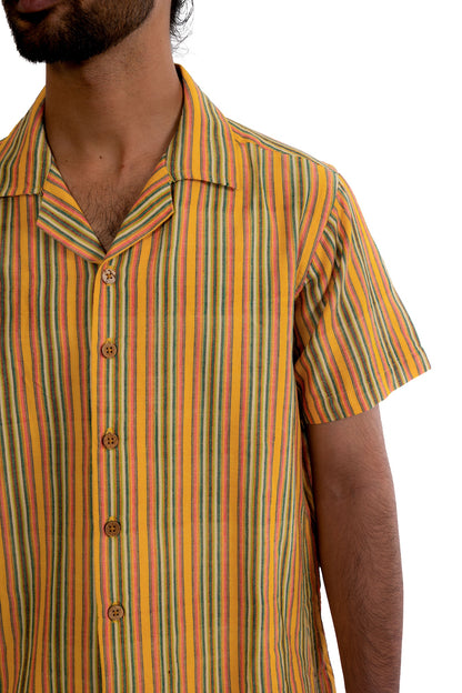 Yellow Stripes Handloom Shirt