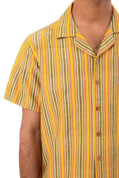 Yellow Stripes Handloom Shirt