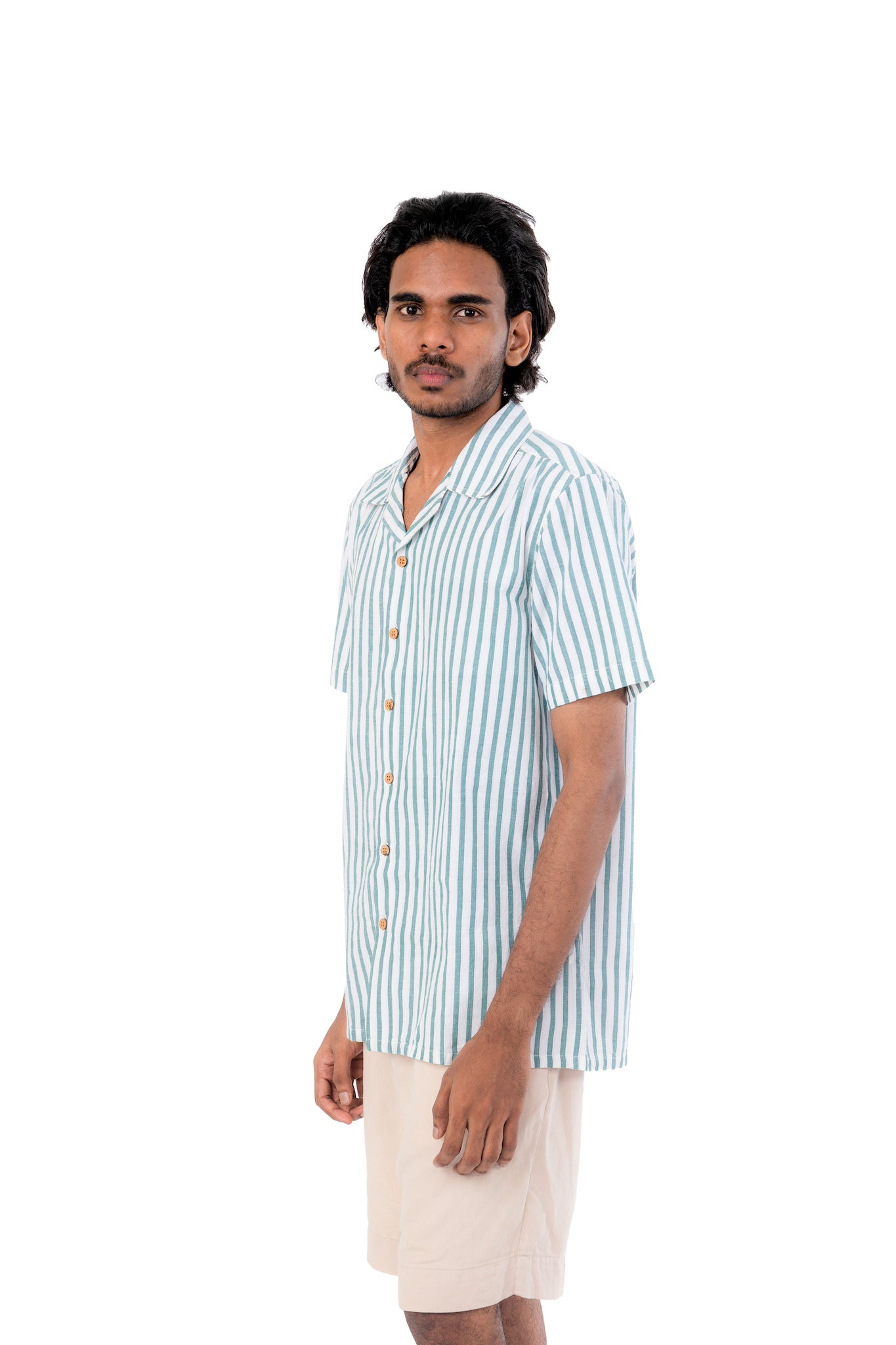 Green Stripes Handloom Shirt