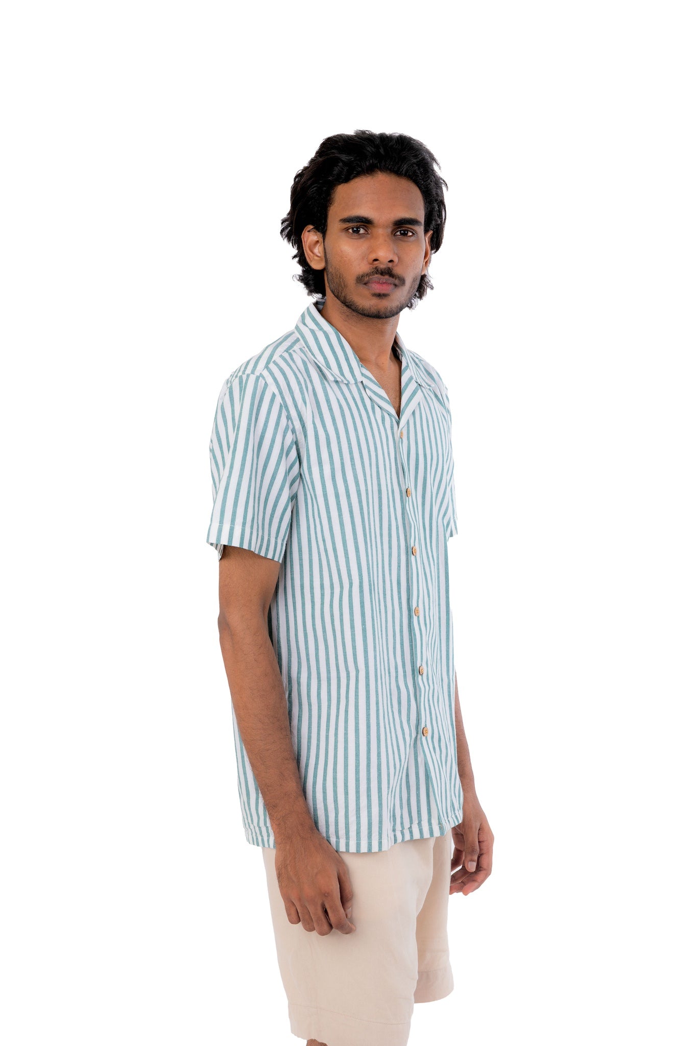 Green Stripes Handloom Shirt