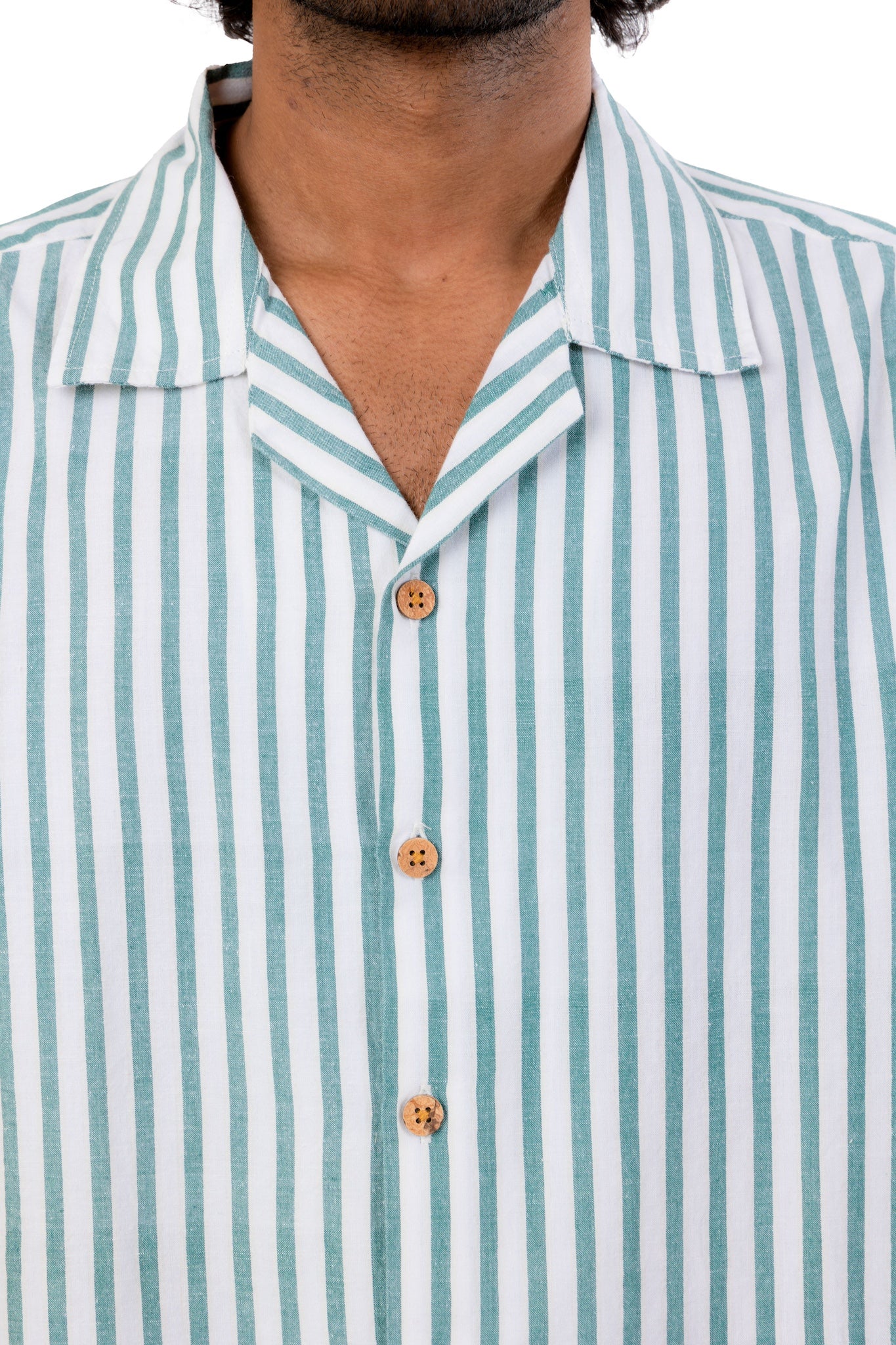 Green Stripes Handloom Shirt