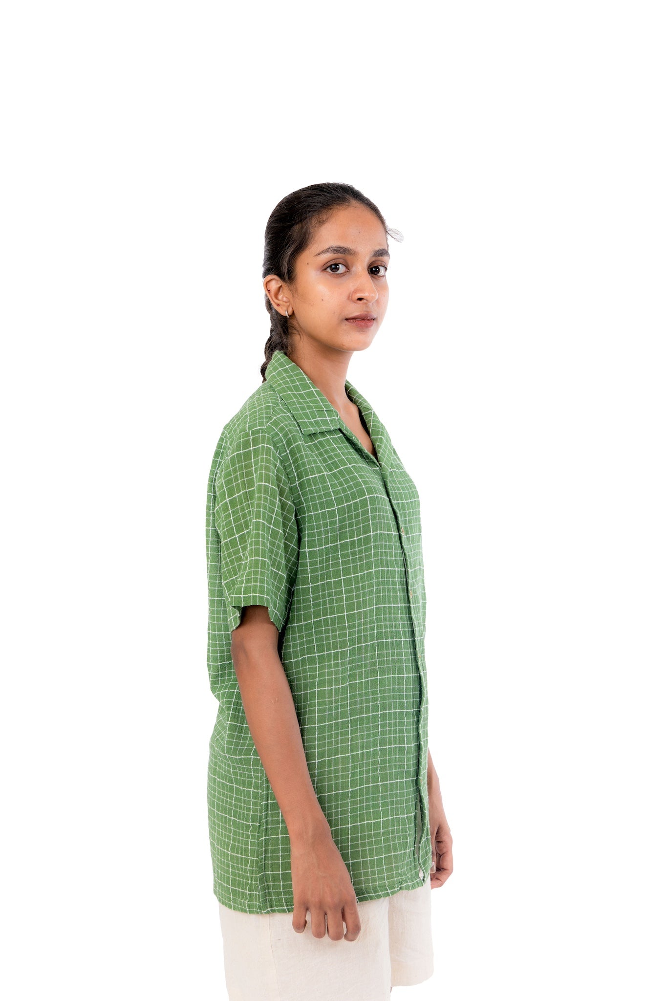 Green Handloom Crepe Unisex Shirt