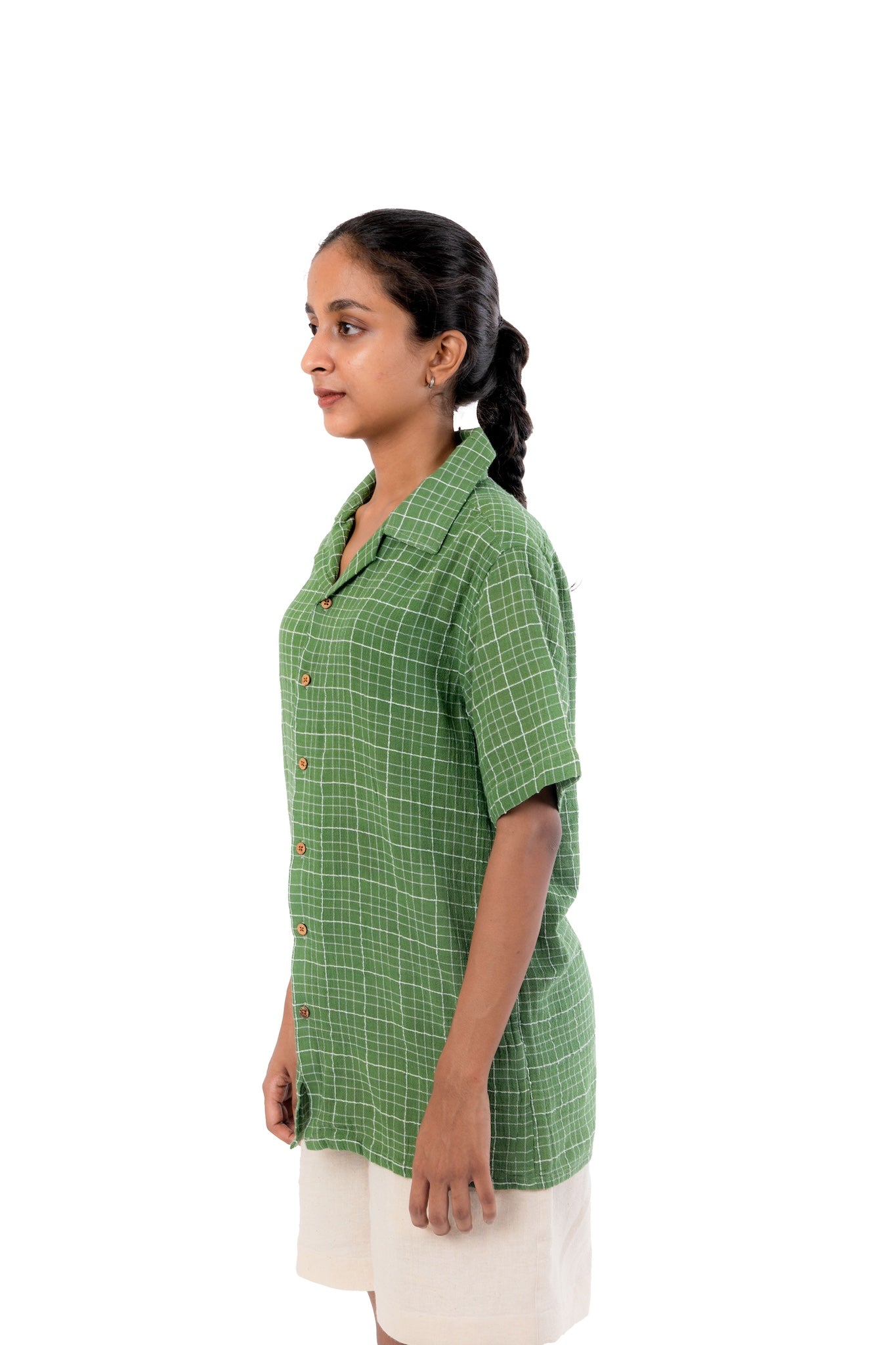 Green Handloom Crepe Unisex Shirt