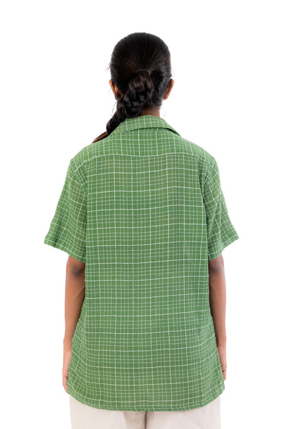 Green Handloom Crepe Unisex Shirt