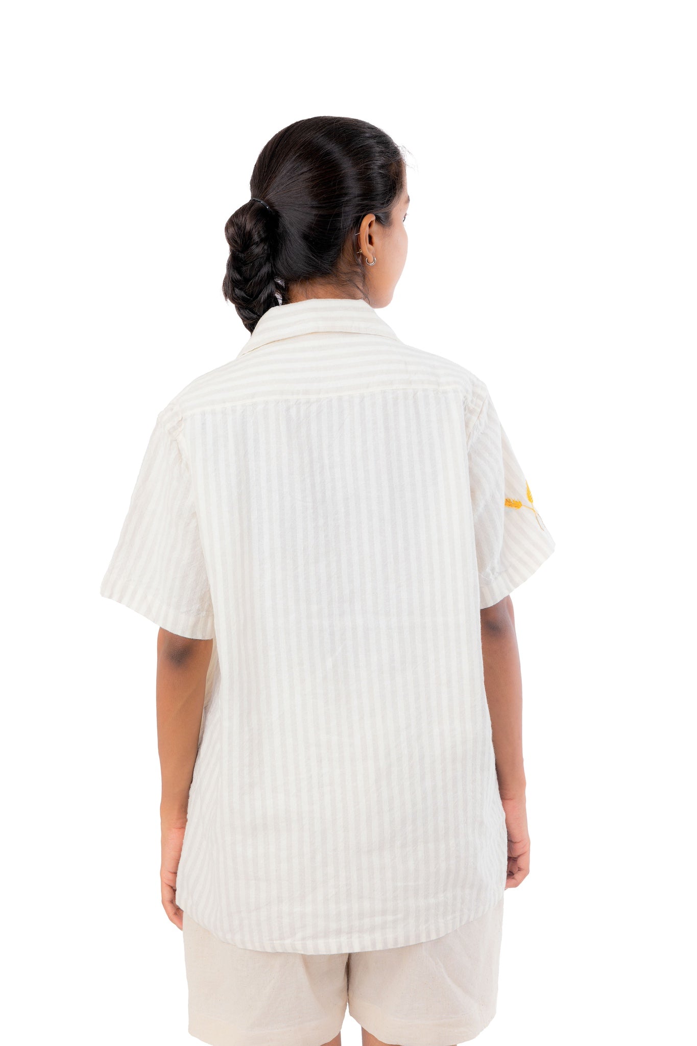 Linen Blend Hand Embroidered Shirt