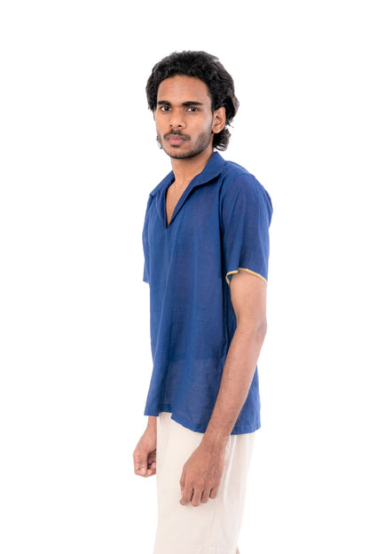 Blue Handloom Short Kurta