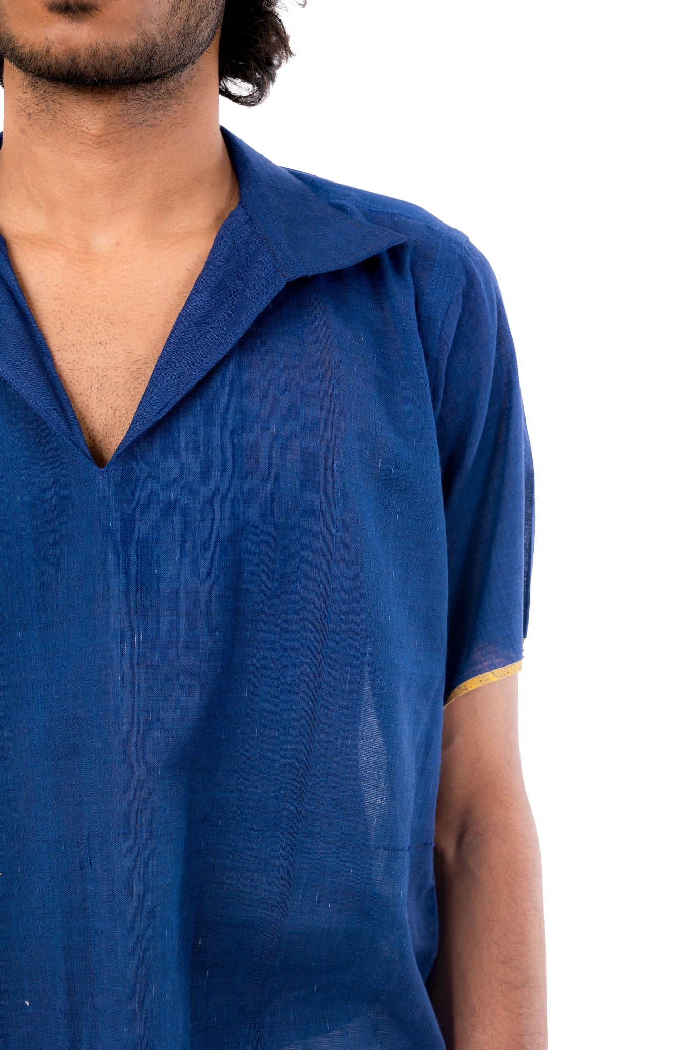 Blue Handloom Short Kurta