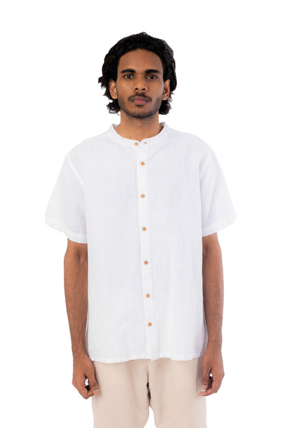 White Handloom Linen Shirt