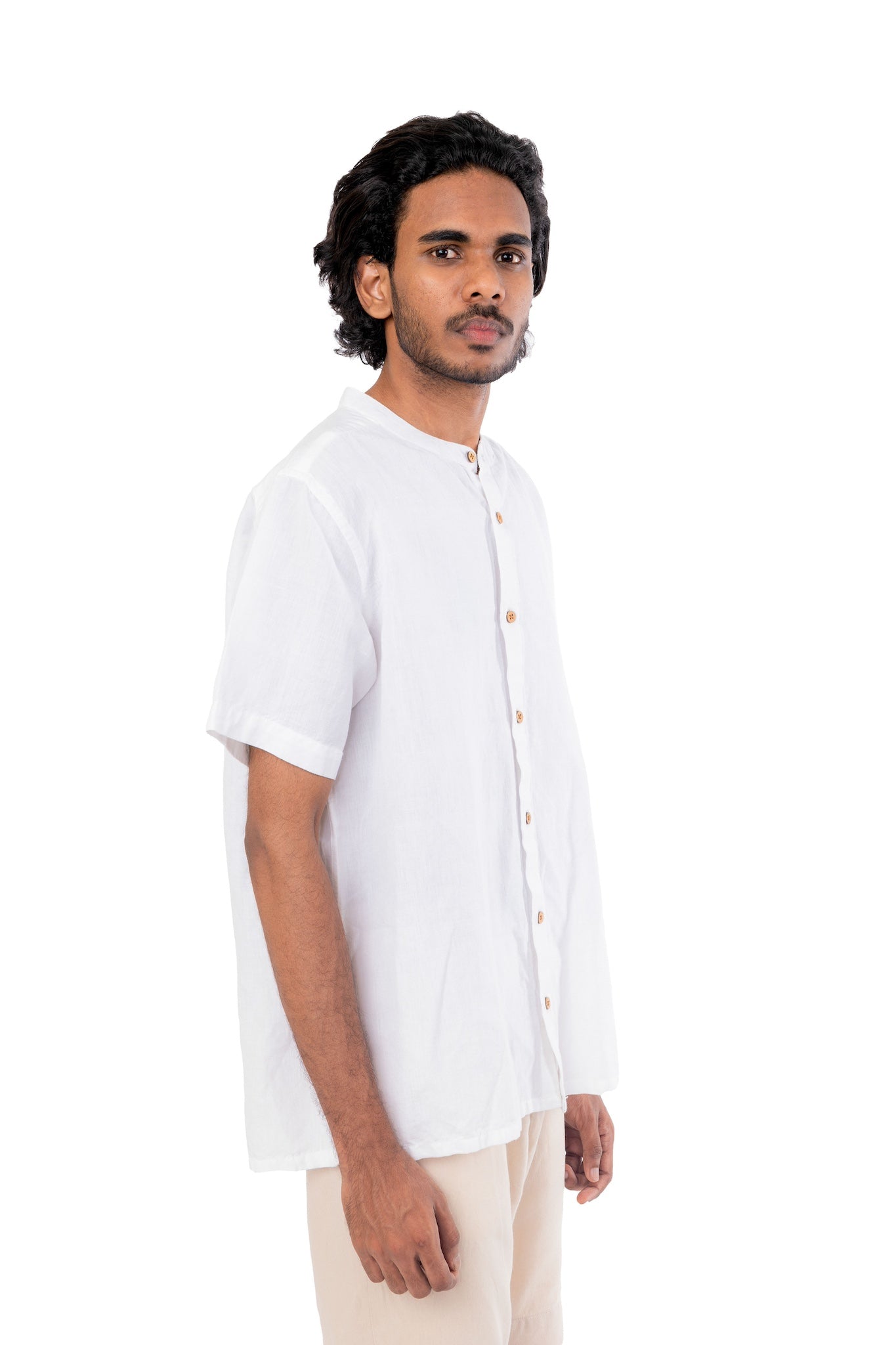 White Handloom Linen Shirt