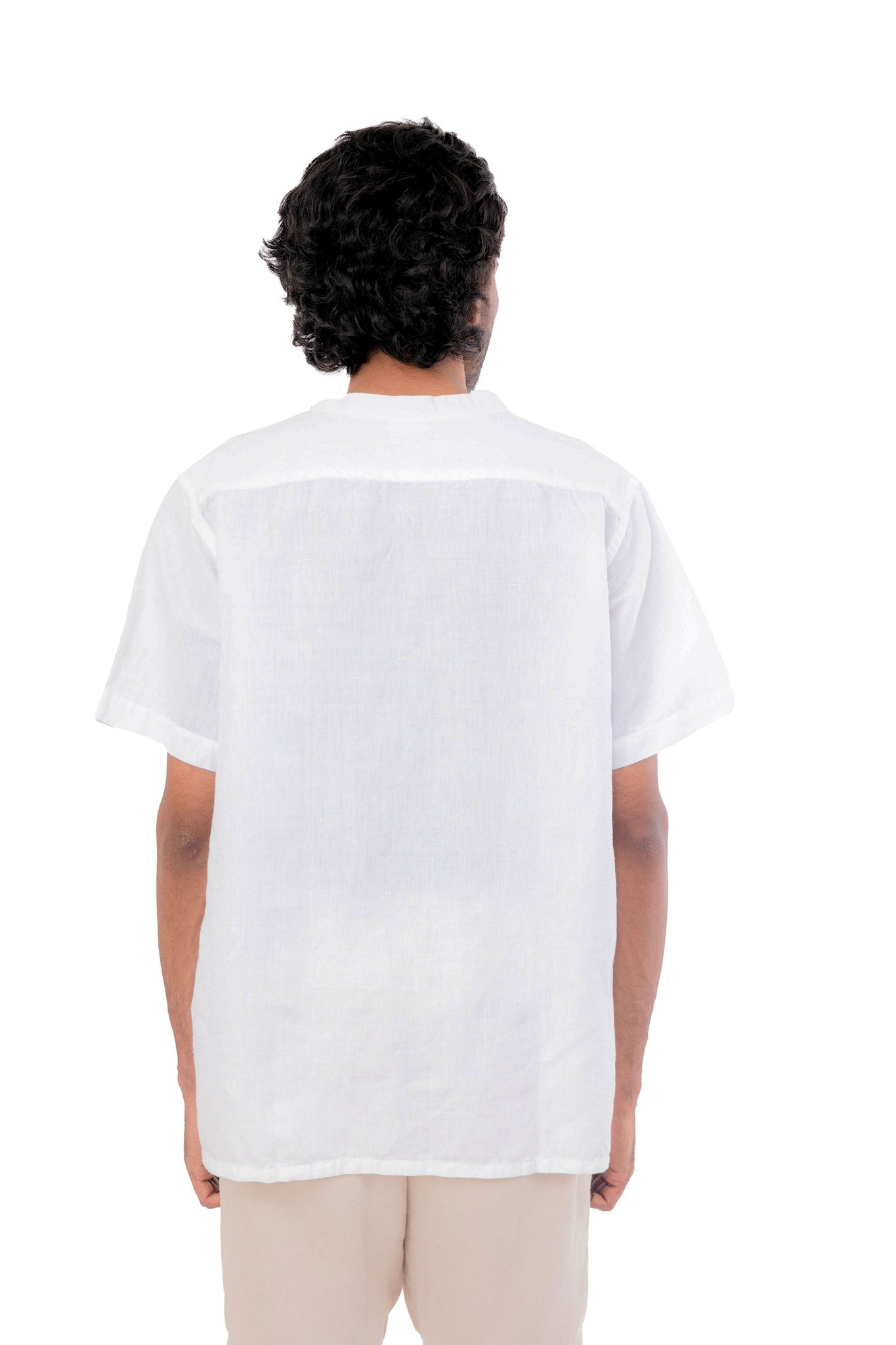 White Handloom Linen Shirt