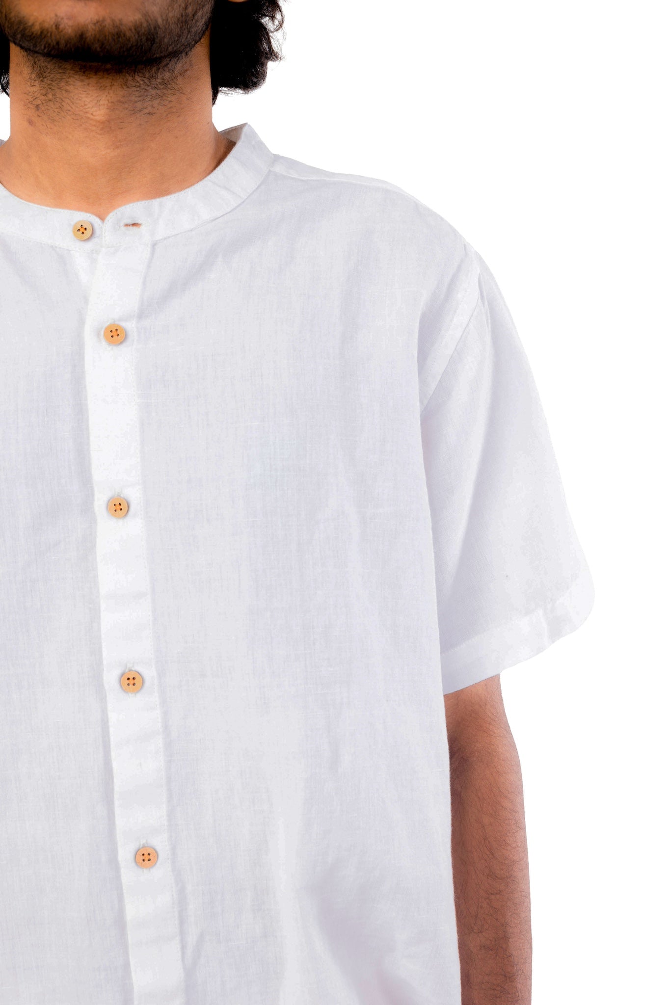 White Handloom Linen Shirt