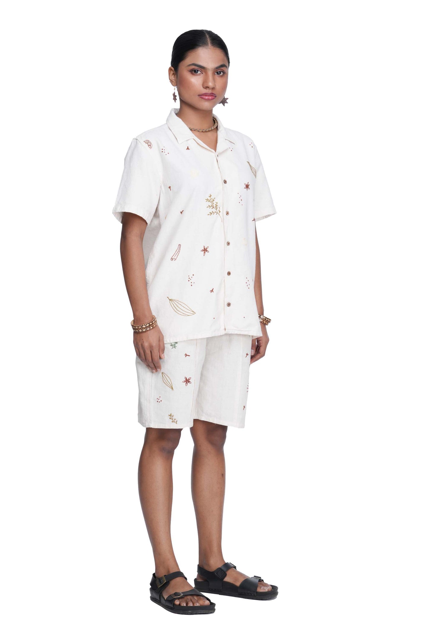 Hand Embroidered Unisex All Over Spices Handloom Shirt.