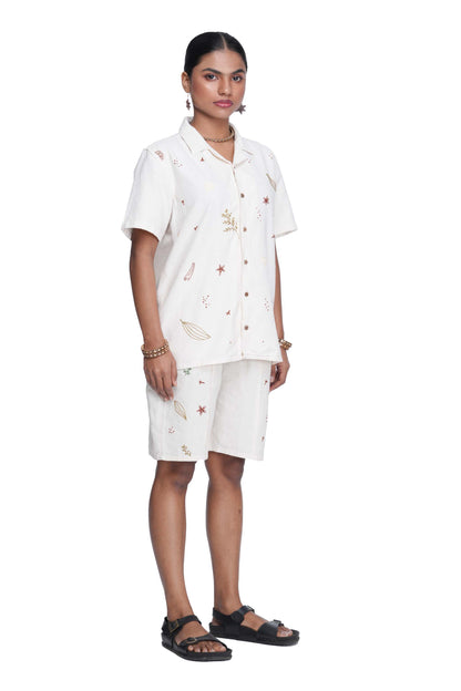 Hand Embroidered Unisex All Over Spices Handloom Shirt.
