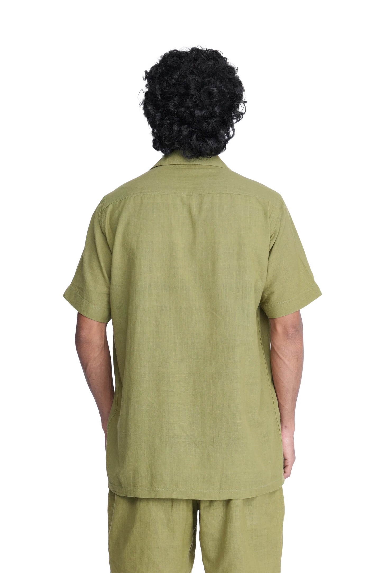 Hand Embroidered Unisex Chilli Green Handloom Cotton Shirt