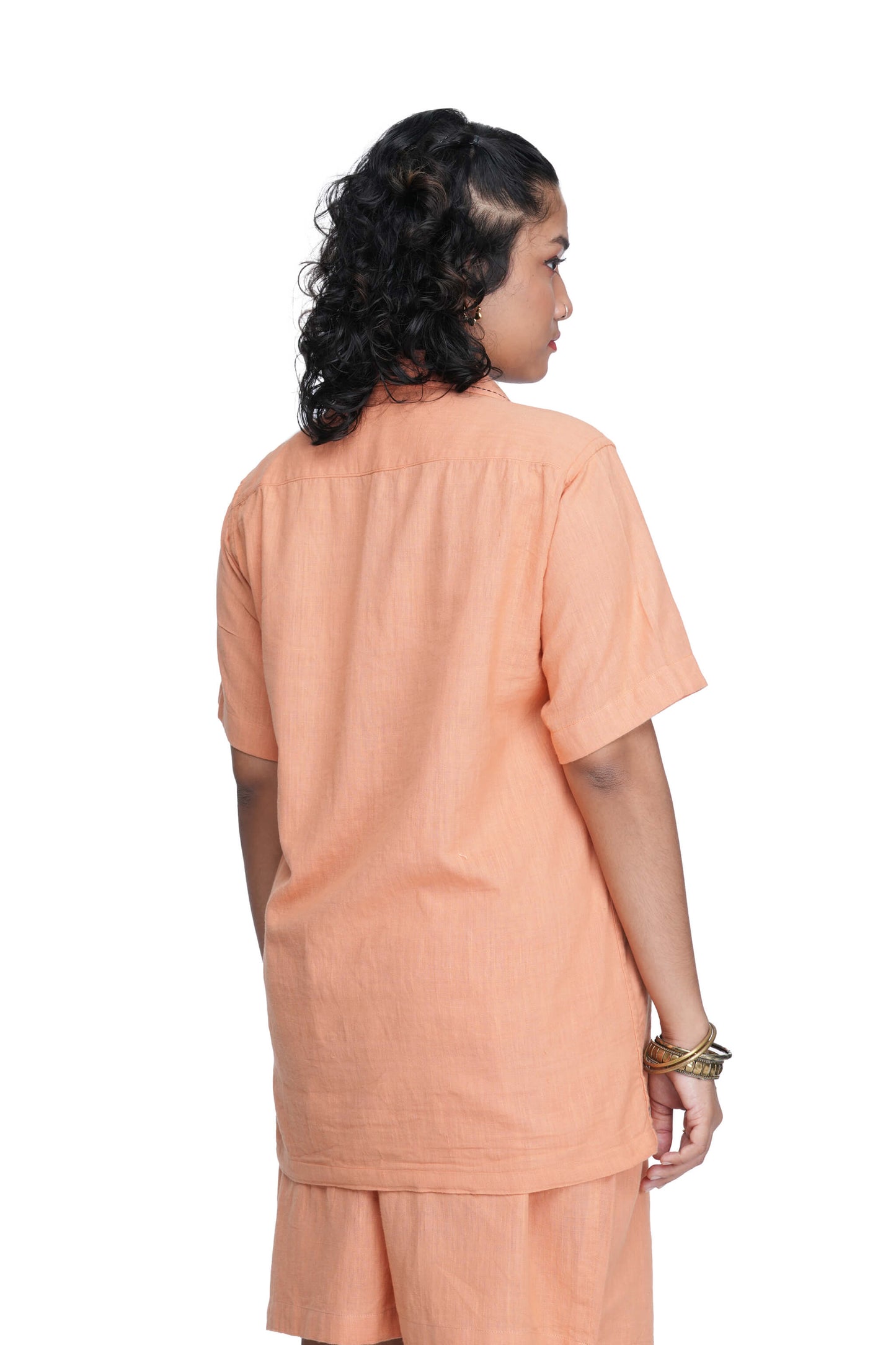 Anchal Kathu Shirt Peach.