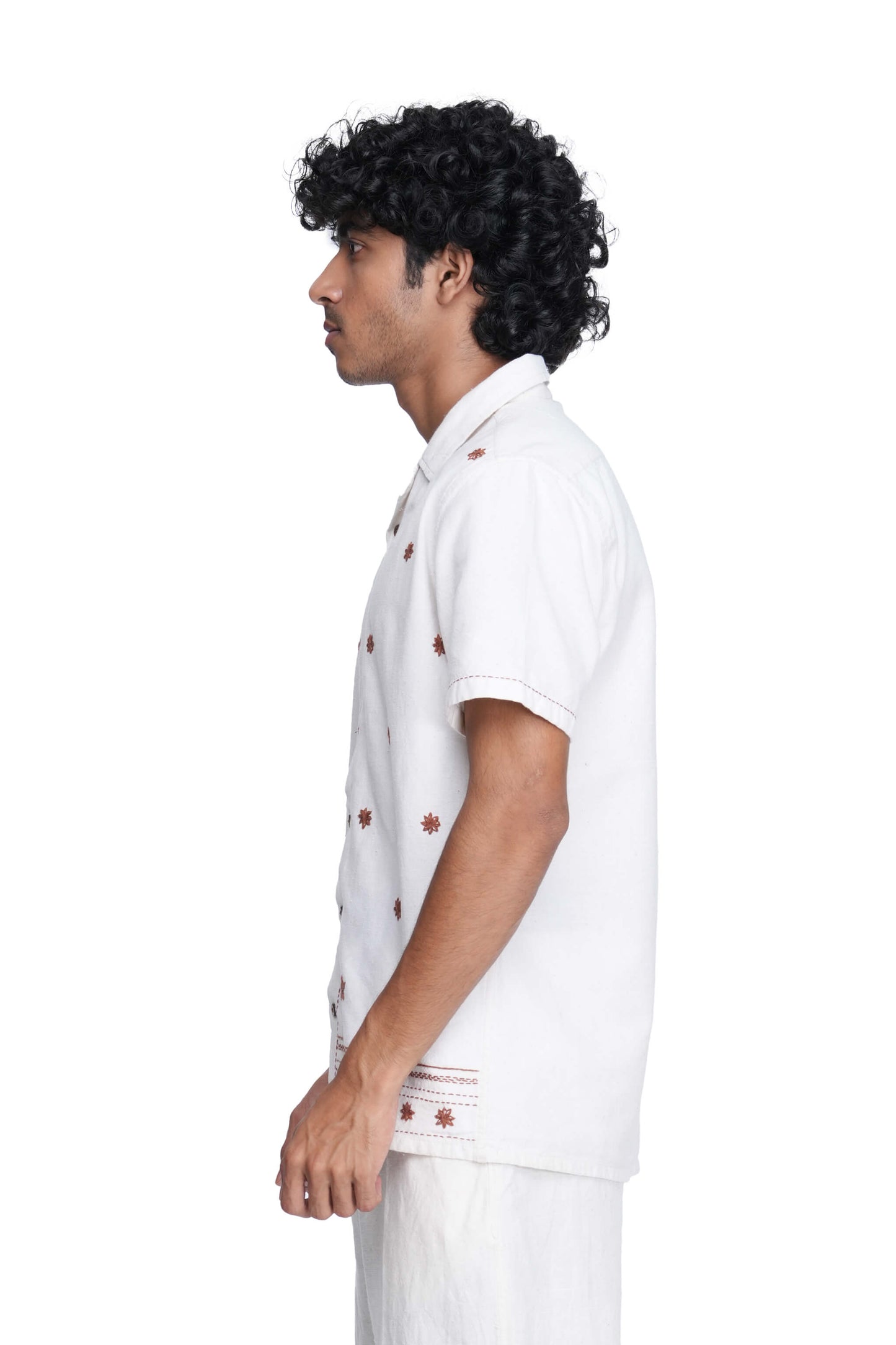 Hand Embroidered Unisex Star Anise All Over Handloom Shirt