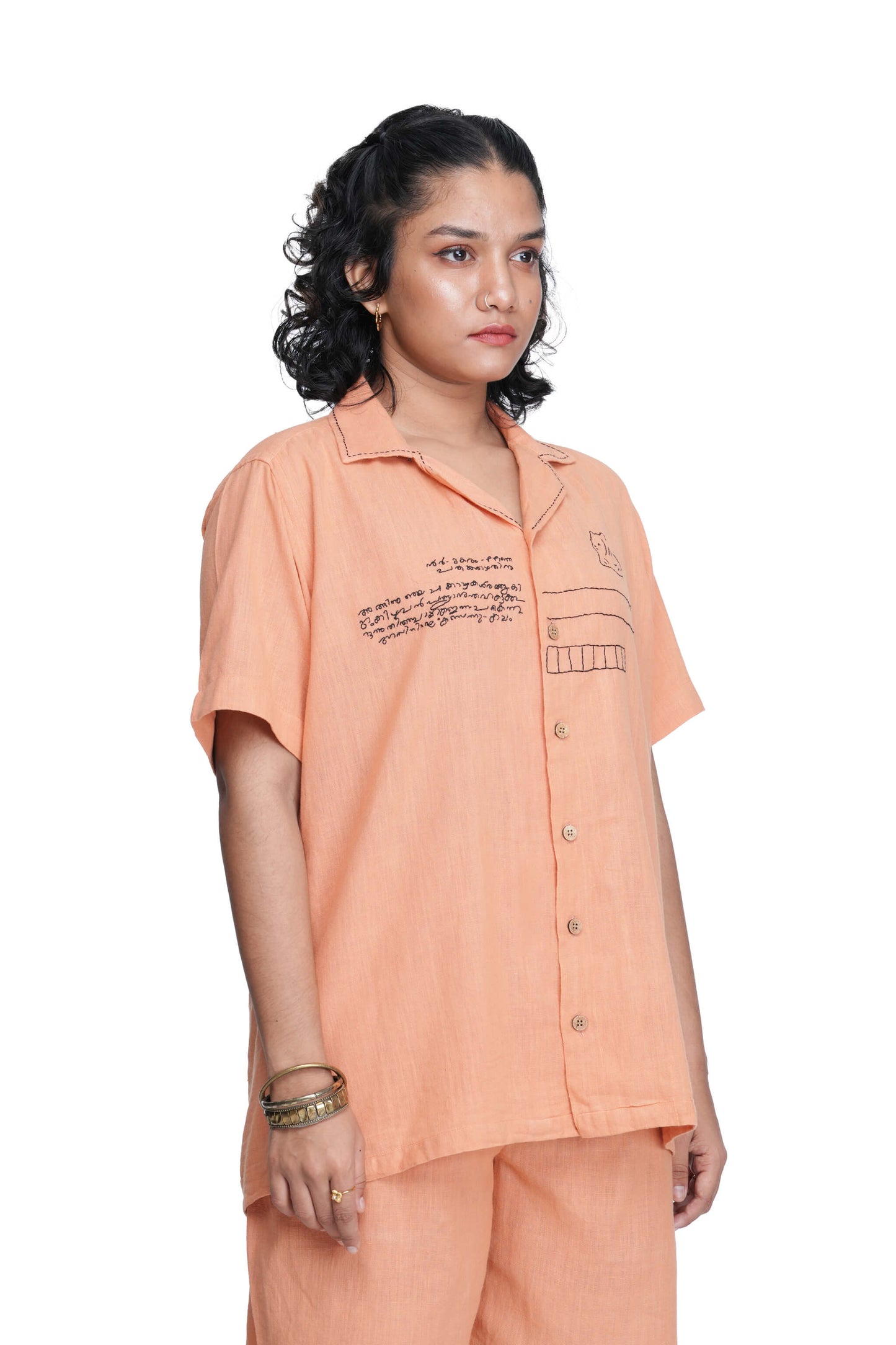Anchal Kathu Shirt Peach.