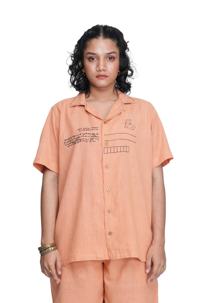 Anchal Kathu Shirt Peach.