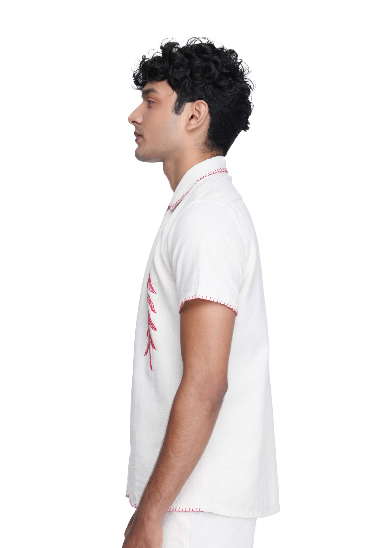 Hand Embroidered Unisex Chilli Handloom Shirt