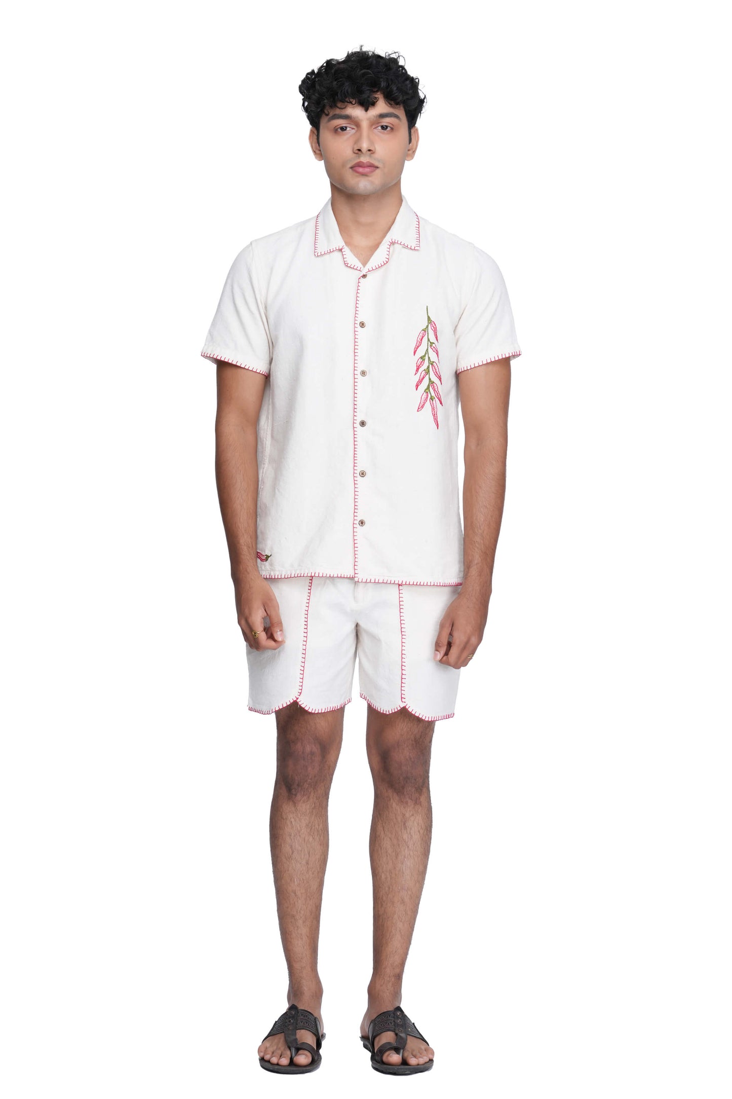 Hand Embroidered Unisex Chilli Handloom Shirt