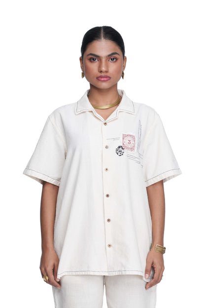 Vintage Stamp Patch Shirt.