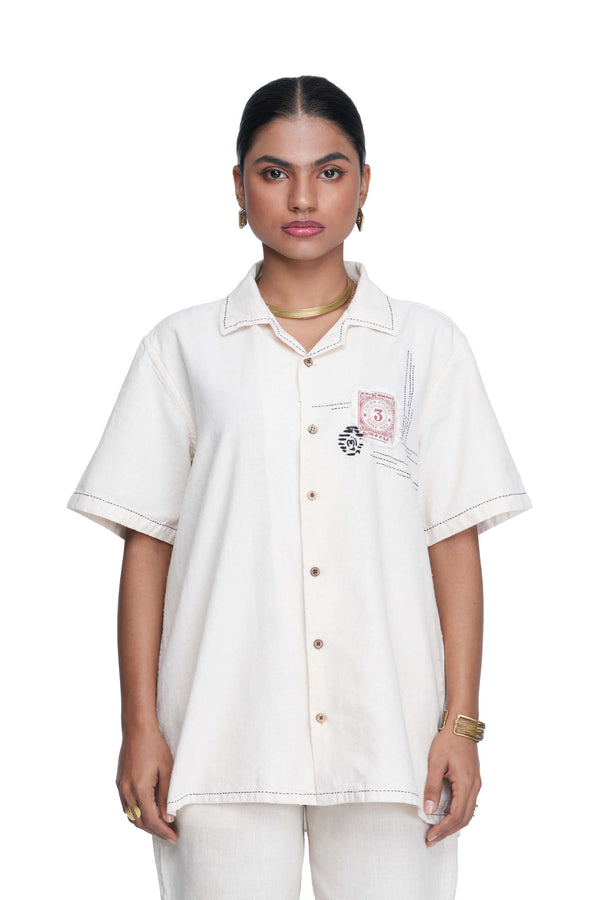 Vintage Stamp Patch Shirt.
