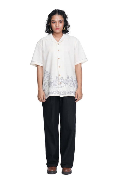 Elephant Cart Stamp Shirt.