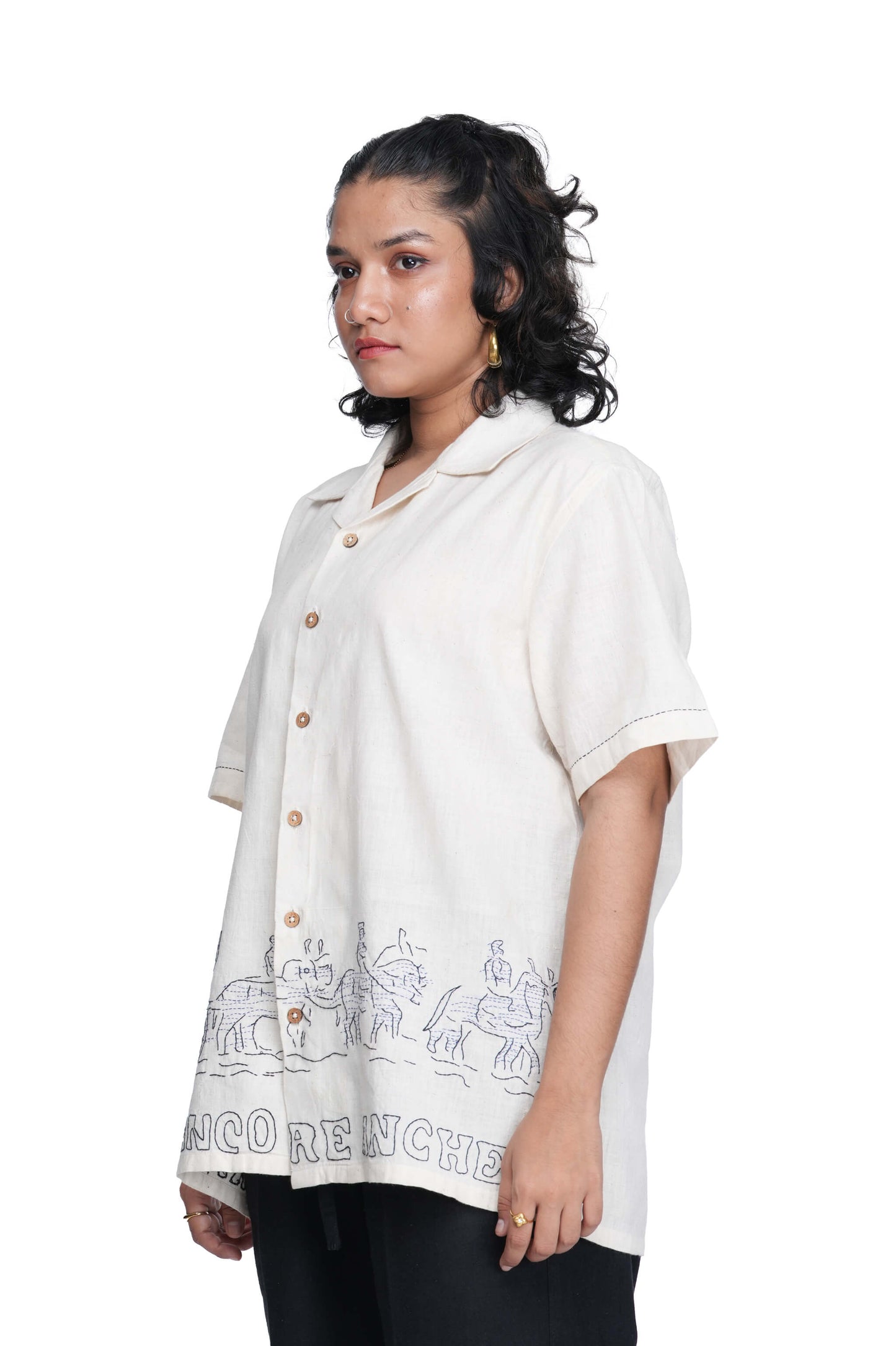 Elephant Cart Stamp Shirt.