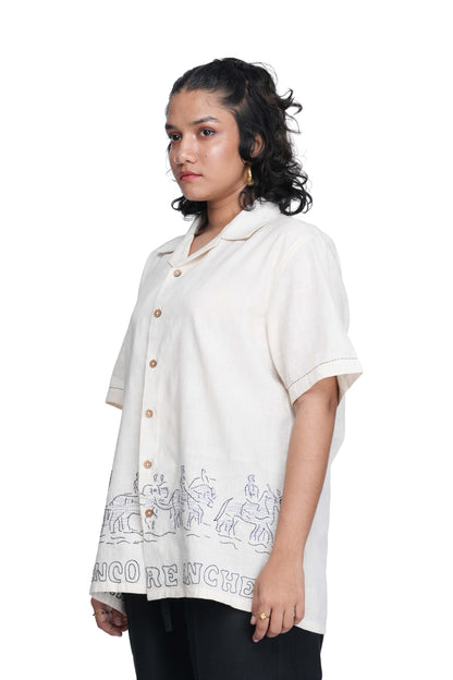 Elephant Cart Stamp Shirt.