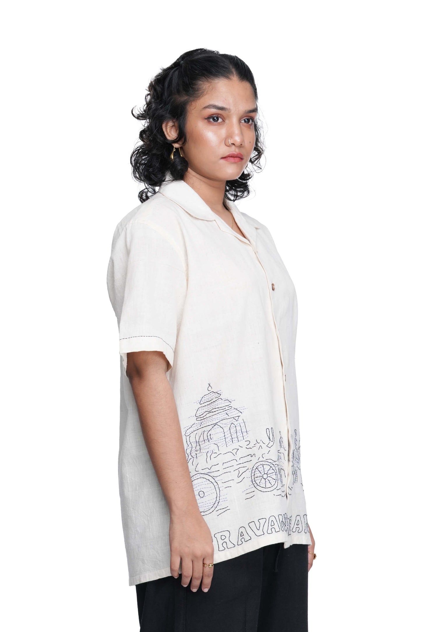 Elephant Cart Stamp Shirt.