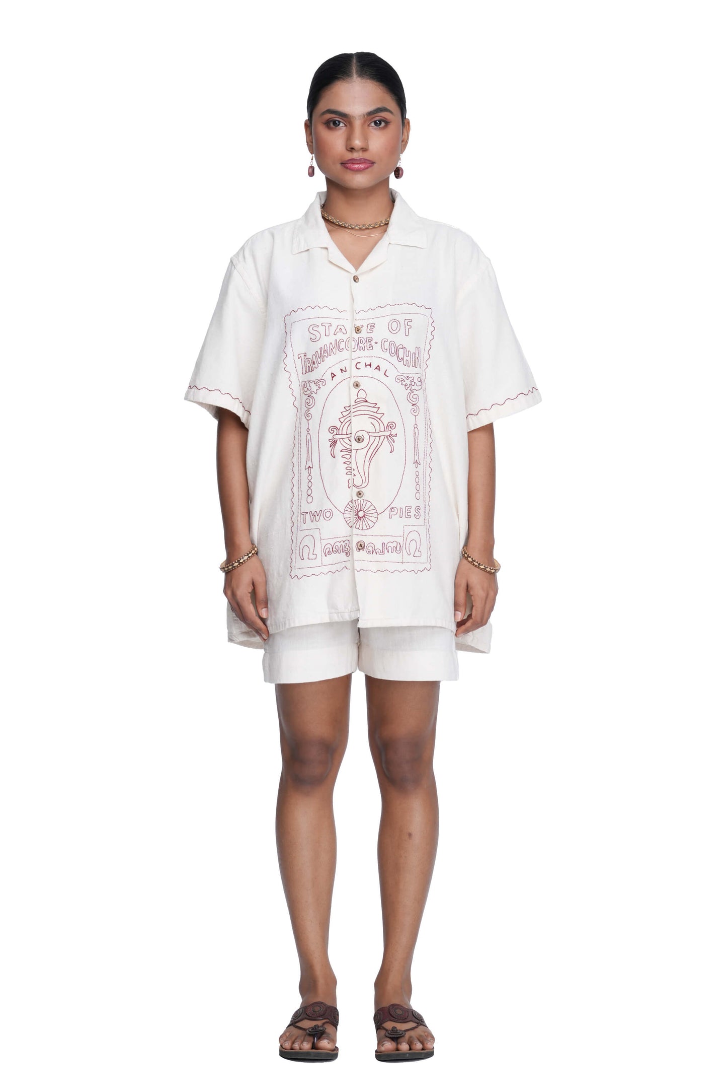 Shankhu Two Pies Hand Embroidered Shirt.