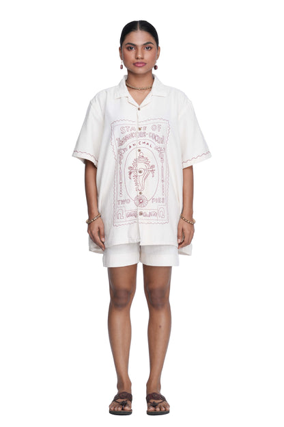 Shankhu Two Pies Hand Embroidered Shirt.