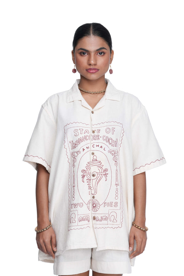 Shankhu Two Pies Hand Embroidered Shirt.