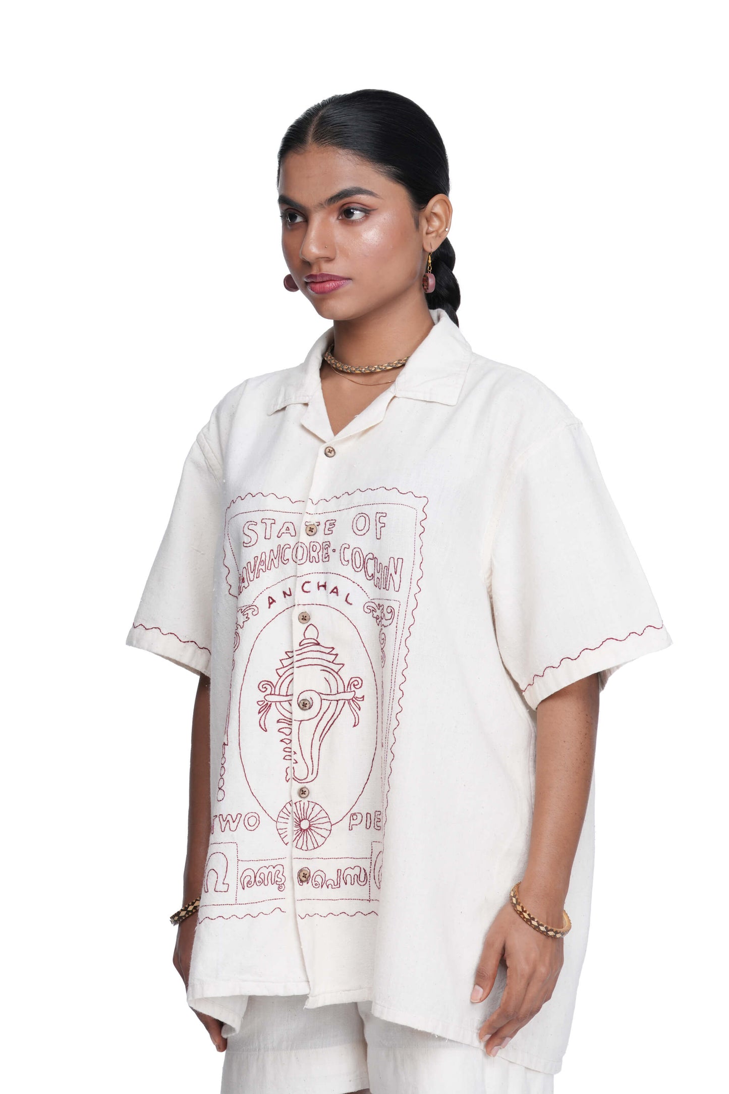 Shankhu Two Pies Hand Embroidered Shirt.