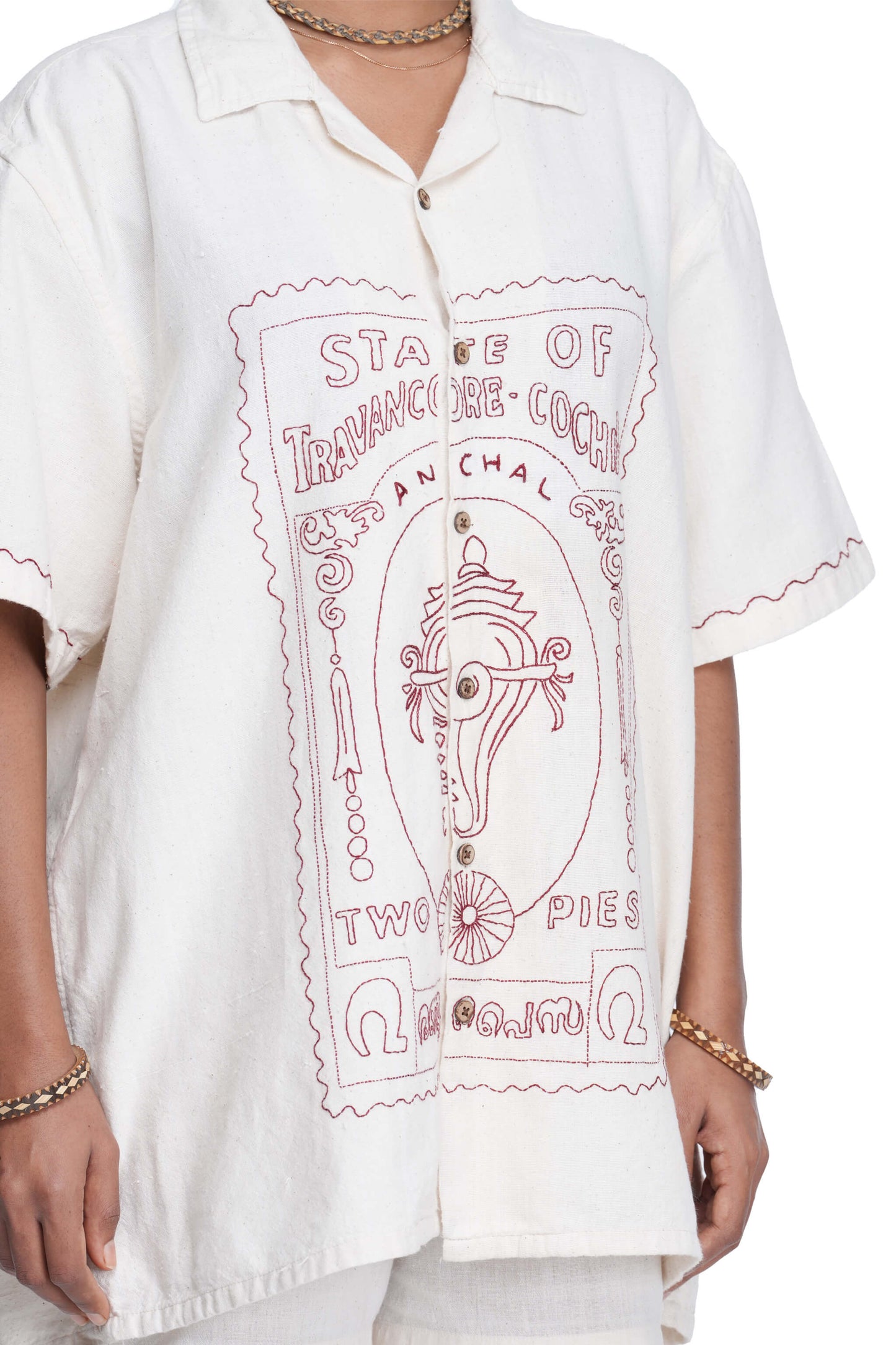 Shankhu Two Pies Hand Embroidered Shirt.