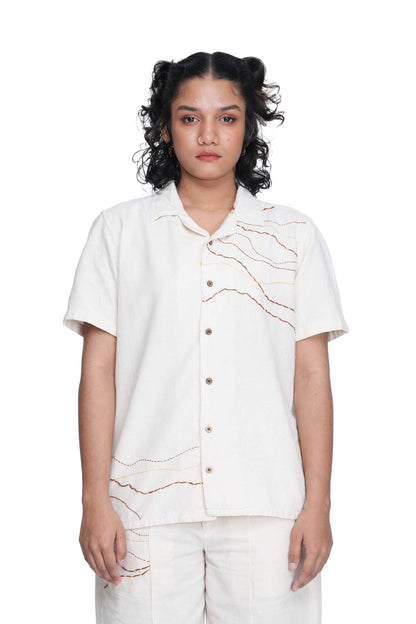 Spice Route Hand Embroidered Shirt.