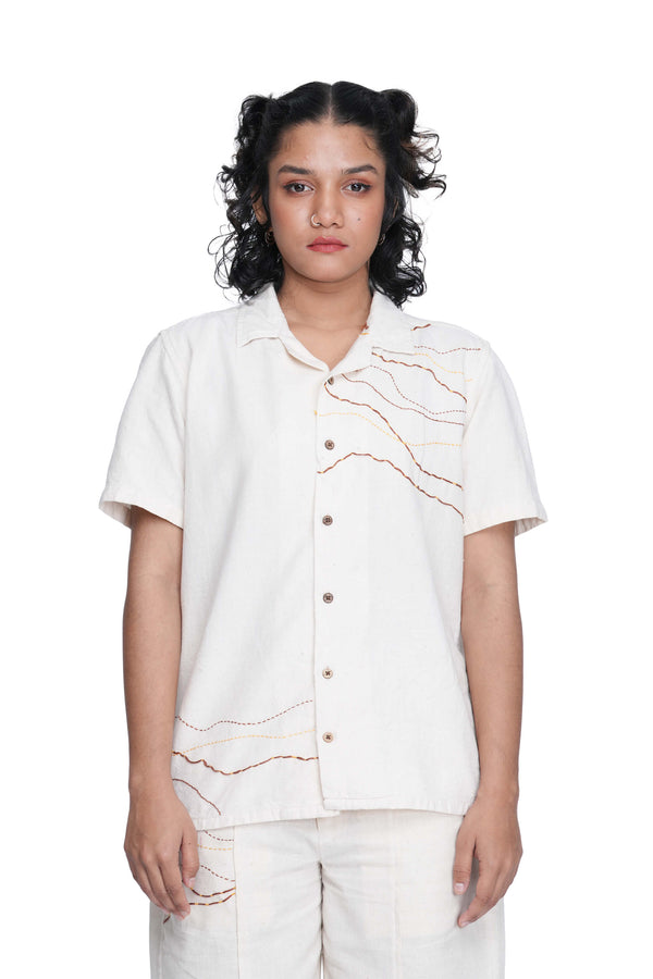 Spice Route Hand Embroidered Shirt.