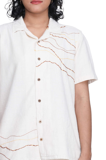 Spice Route Hand Embroidered Shirt.