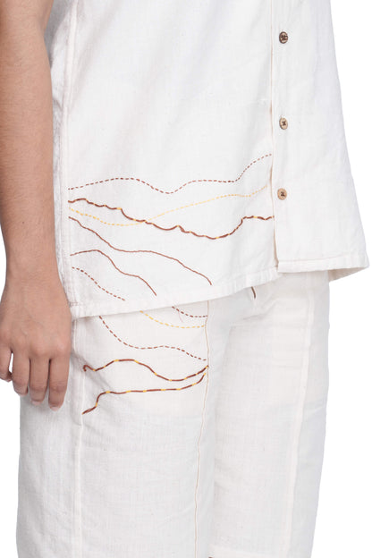 Spice Route Hand Embroidered Shirt.