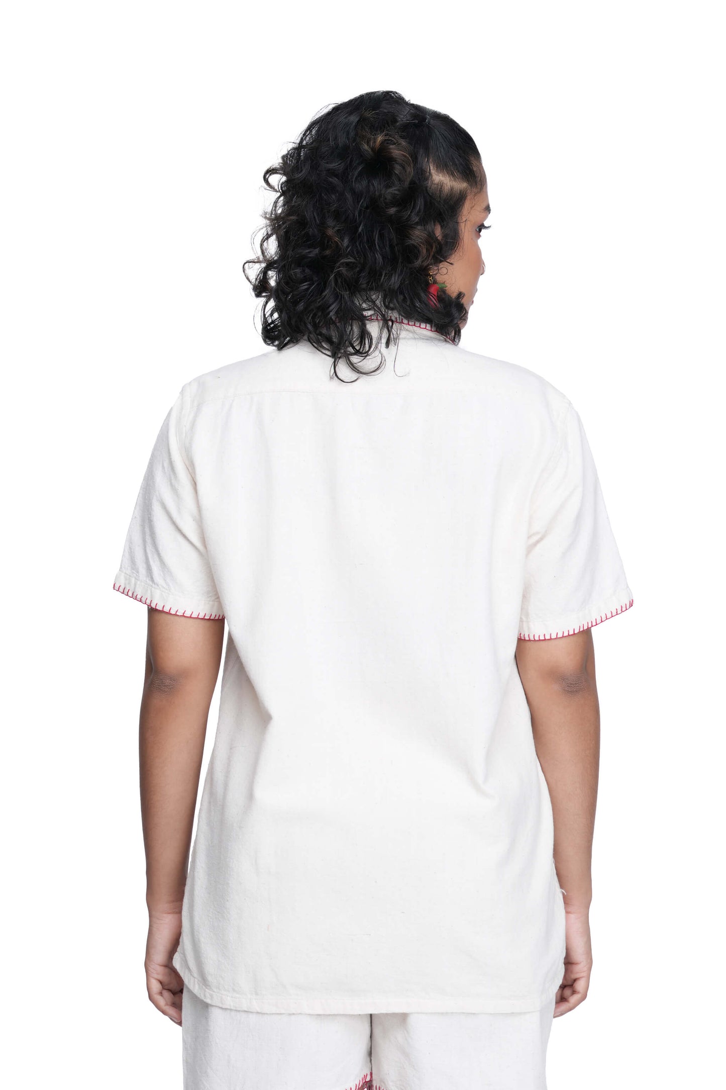 Hand Embroidered Unisex Chilli Handloom Shirt.