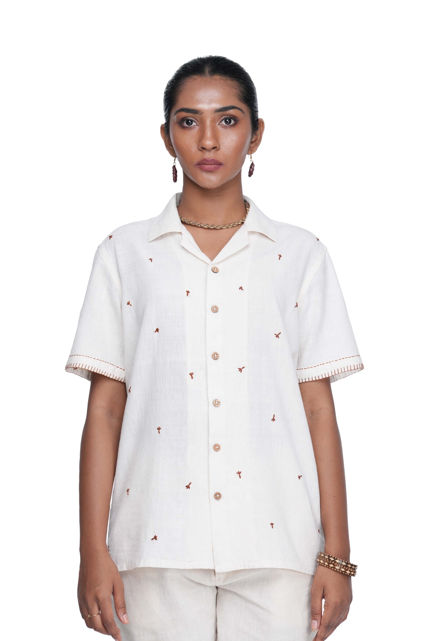 Hand Embroidered Spice Collection Cloves shirt.