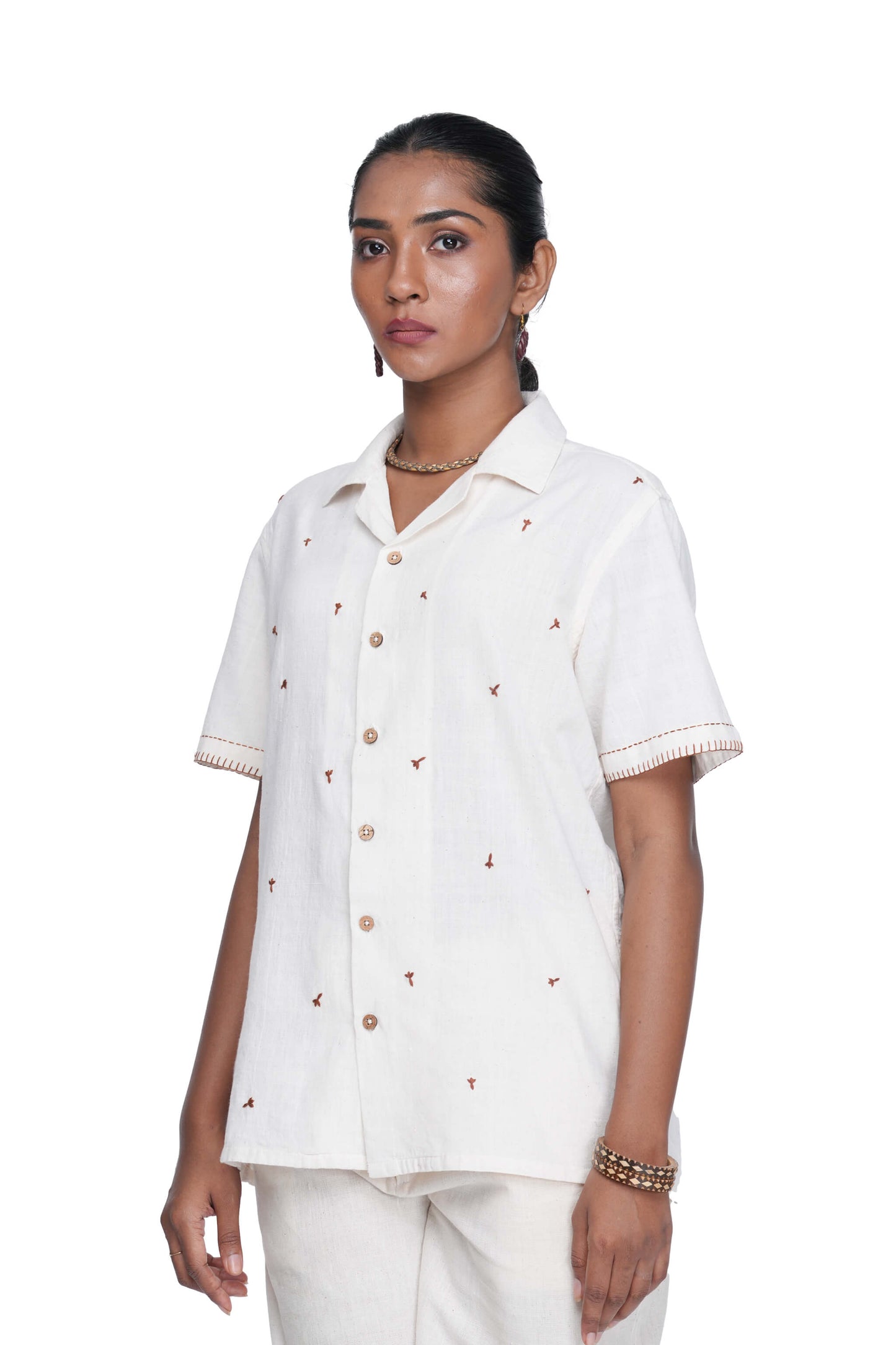 Hand Embroidered Spice Collection Cloves shirt.