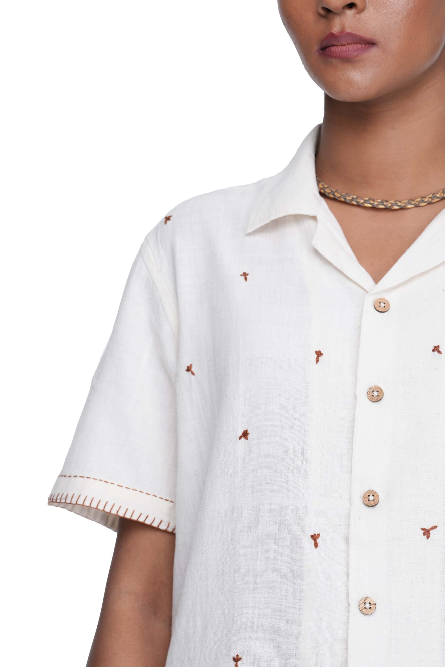 Hand Embroidered Spice Collection Cloves shirt.